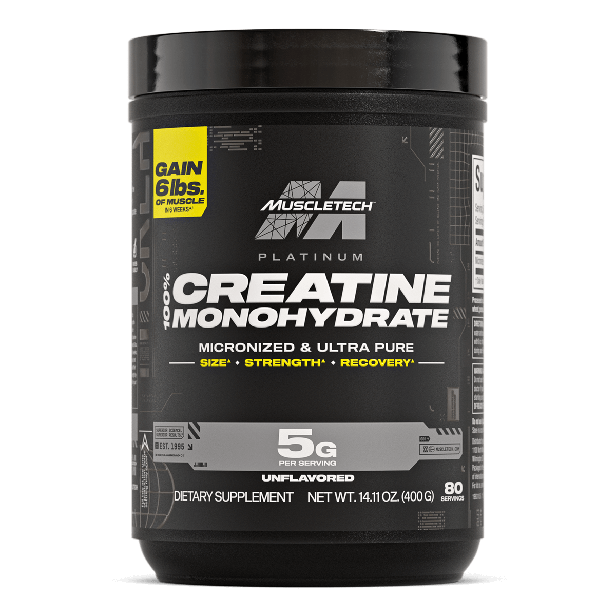 MUSCLETECH PLATINUM 100% CREATINE - 400 GM - 80 SERVINGS
