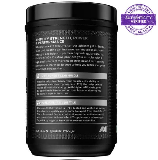 MUSCLETECH PLATINUM 100% CREATINE - 400 GM - 80 SERVINGS