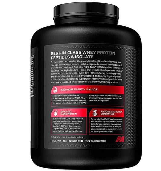 MUSCLETECH NITRO-TECH 100% WHEY GOLD- 69SERV -2.27KG-DOUBLE RICH CHOCOLATE