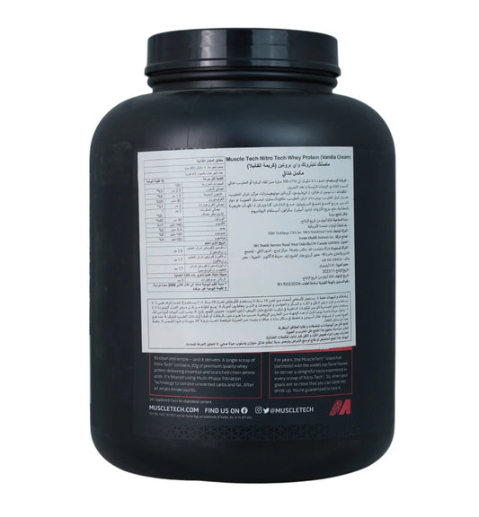 MUSCLETECH NITRO-TECH 100% WHEY PROTEIN -40SERV.-1.81KG.-STRAWBERRY