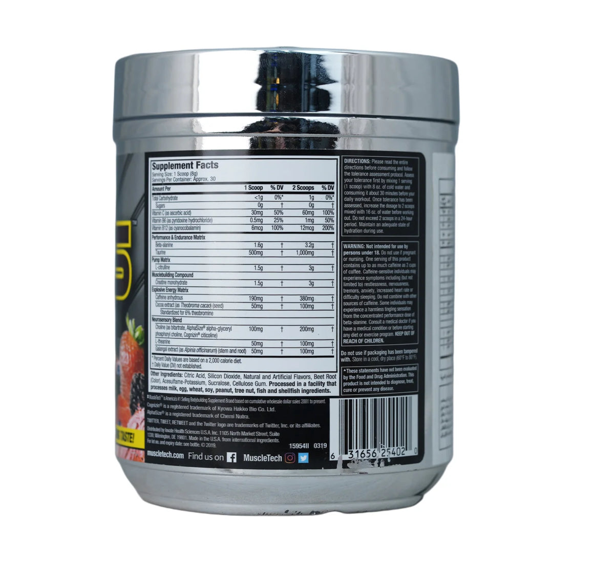 MUSCLETECH VAPOR X5 NEXT GEN-30SERV.-232G-FRUIT PUNCH BLAST