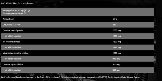 BAD ASS Creatine Mix 300 Gm - 60 Serv