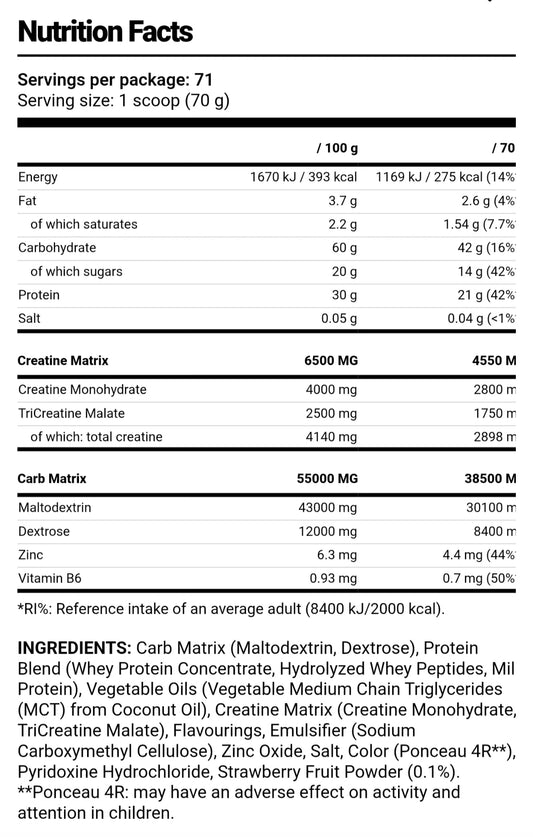 Nutriversum, gainer pro - 5KG - 71 Scoop