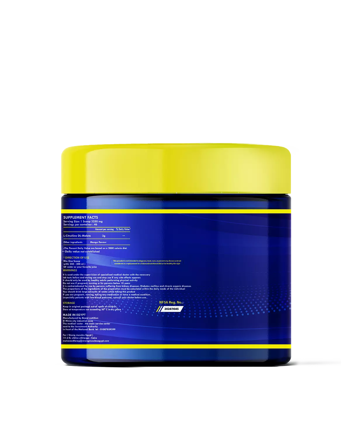 Strong Muscles Citrulline Malate 3000 MG - 50 Servings