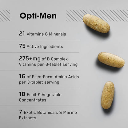 Opti-Men Multivitamin - Advanced Multivitamin for Men - 90 Tablets