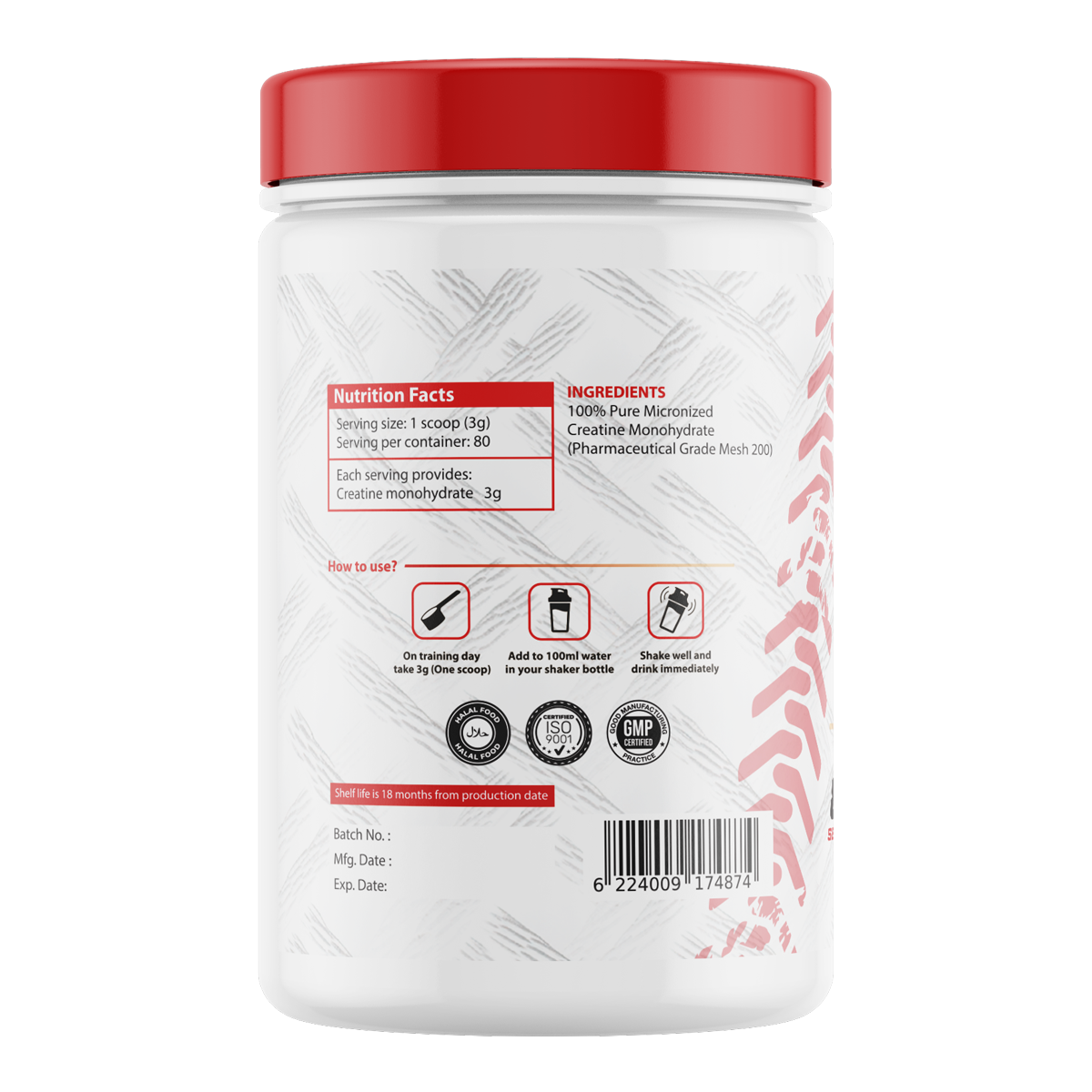Tractor Creatine Monohydrate - 160 Servings
