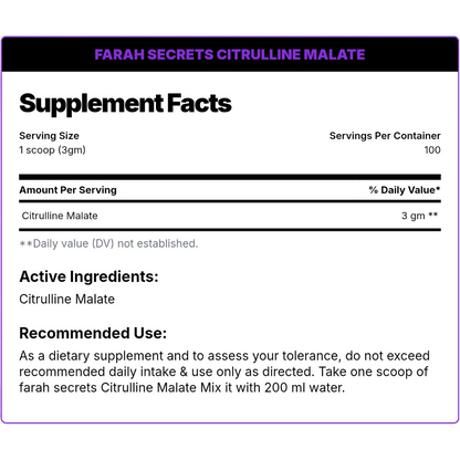 Farah Secret CITRULLINE MALATE 300g - 100 Servings
