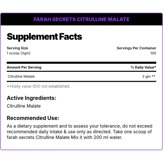 Farah Secret CITRULLINE MALATE 300g - 100 Servings