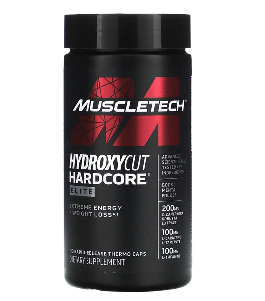 MUSCLETECH HYDROXYCUT HARDCORE ELITE- 55 SERV - 110 Capsules