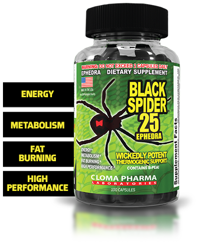 CLOMA PHARMA BLACK SPIDER 25 EPHEDRA-100 SERV