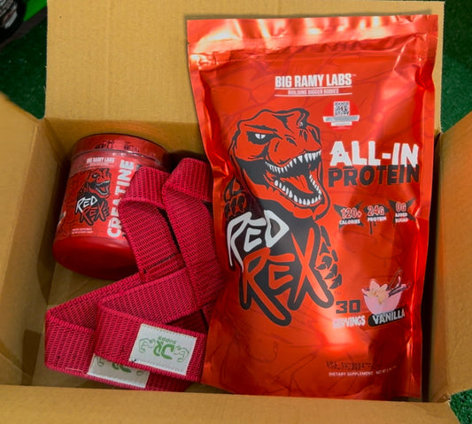 Redrex Protein 30 Serv + Creatine 30 Serv + Free straps