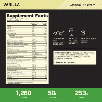 Optimum Nutrition Serious Mass - 5.4KG - 16 Serving